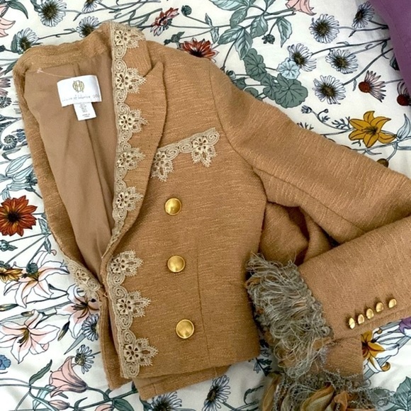 House of Harlow 1960 tweed camel bolero blazer - Picture 8 of 12